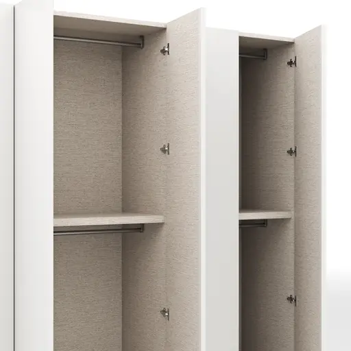 Drehtürenschrank Loretto - B ca. 280 cm, Melamin matt, Weiß