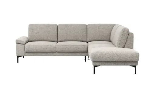 Ecksofa Matero - 2-Sitzer mit Ecke rechts, Stoff, Hellgrau