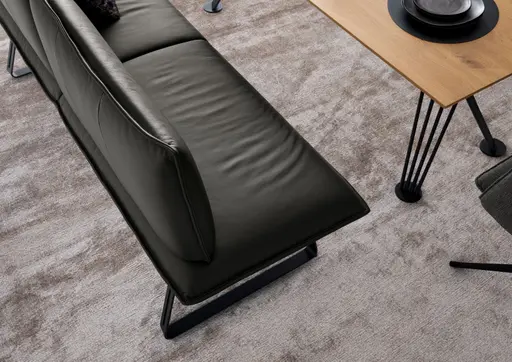 Polsterbank - B ca. 198 cm, 3-Sitzer, Leder, Lava