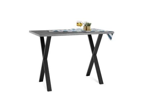 Bartresentisch - LB ca. 140x90 cm, Graphit, Schwarz