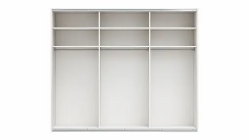 Schwebetürenschrank Viana - B ca. 271 cm, Lack, Weiß