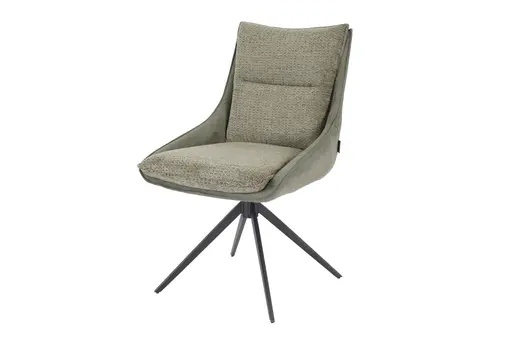 Stuhl MANDY - drehbar, Stoff, Grün