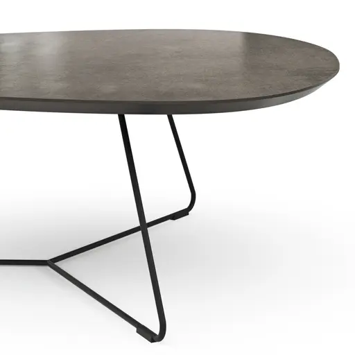 Couchtisch Fano - LBH ca. 87x78x33 cm, HPL Laminat, Graubraun