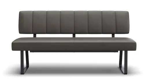 Polsterbank Carmelo - Breite ca. 163 cm, Leder, Steingrau