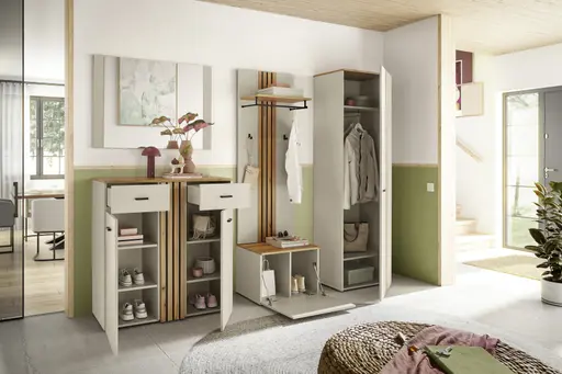 Schuhbank - B ca. 60 cm, Kaschmir, Evoke Eiche Nachbildung