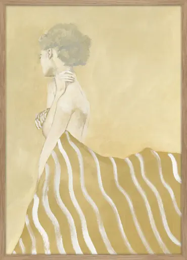 Gerahmter Digitaldruck - BHT ca. 50x70x2 cm, Senfgelb