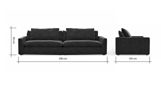 Sofa Ulf - 3,5-Sitzer, Cord, Moos