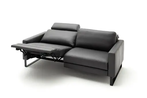 Sofa Enna - 3,5-Sitzer inklusive Relaxfunktion (motorisch), links und rechts, Leder, Anthrazit
