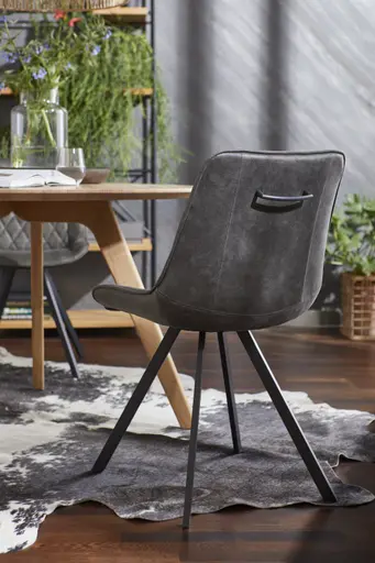 Stuhl Wesley - Stoff, Anthrazit