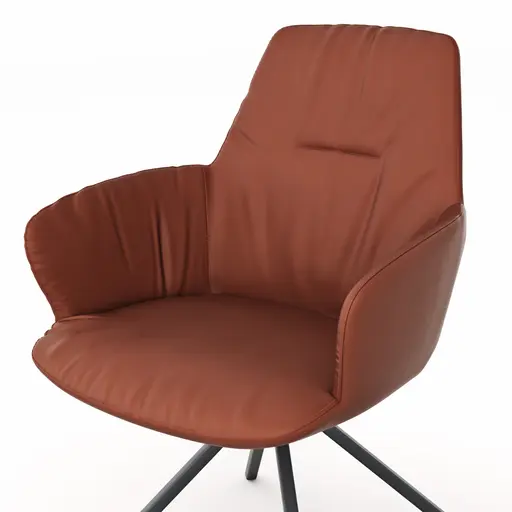 Armlehnstuhl Pegara - Leder, Rost