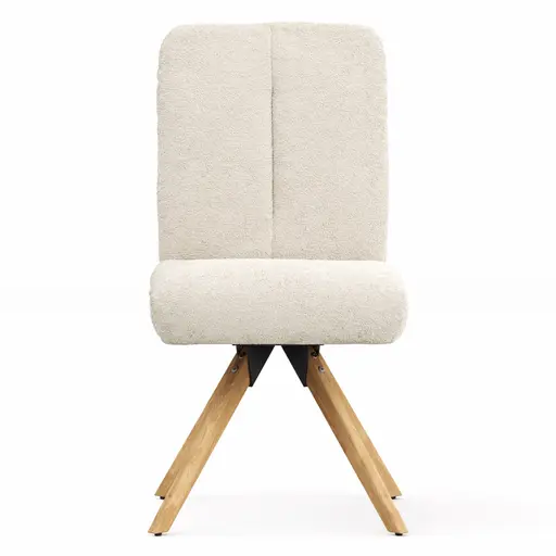 Stuhl Evania - Dreh und Relax-Funktion, hoher Rücken, Stoff, Creme