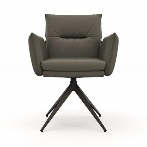 Armlehnstuhl Coscino - Leder, Schlamm