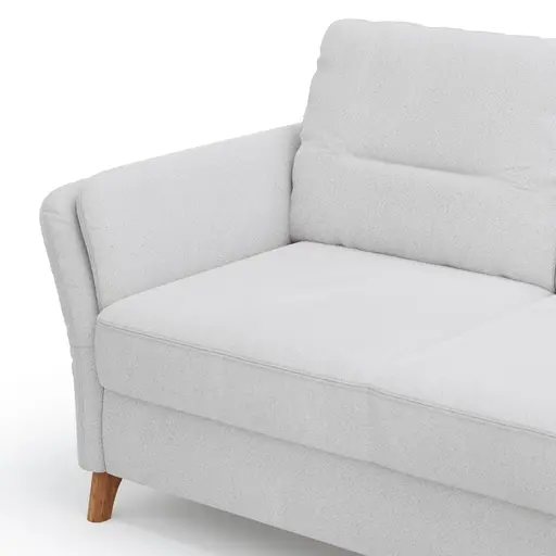 Ecksofa Vayra - 2,5-Sitzer mit Longchair rechts, Stoff, Offwhite
