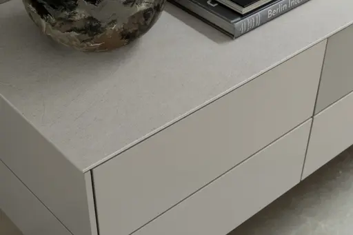 Wohnwand 3900 - Hängend, Lack matt, Kaschmir, Helles Rosa