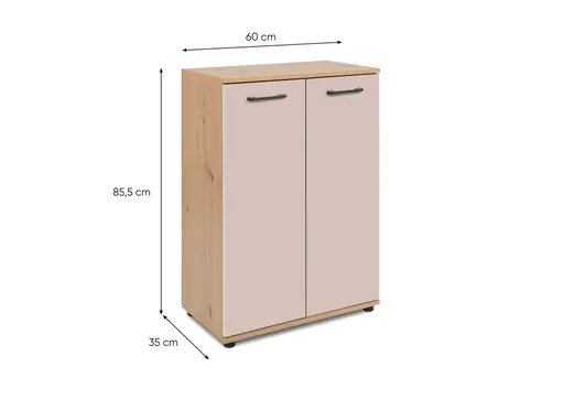 Kommode- B ca. 60 cm, Eiche Dekor, Beige