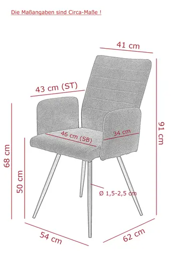 Armlehnstuhl - Microfaser, Anthrazit