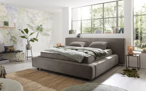 Polstergestell- Liegefläche ca. 180x200 cm, Stoff, Mocca