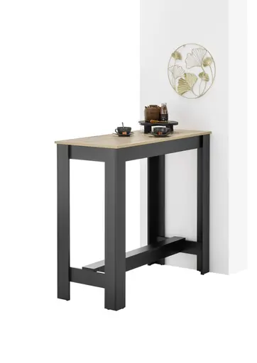 Bartisch - LB ca. 115x50 cm, Artisan Eiche Nachbildung, Schwarz