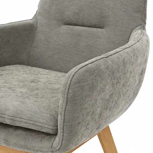 Armlehnstuhl Macano - Stoff, Hellgrau