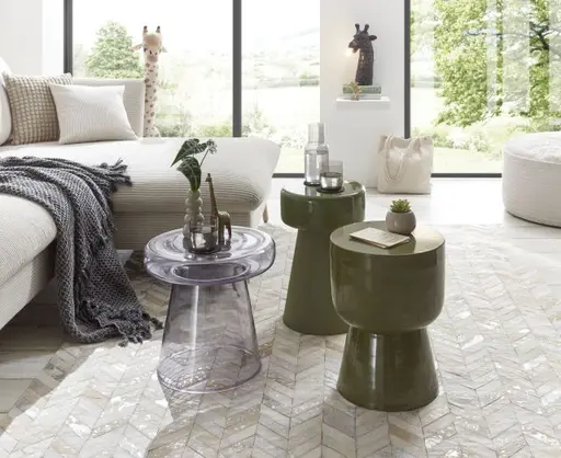 Beistelltisch - Ø/H ca. 40x39 cm, Grau