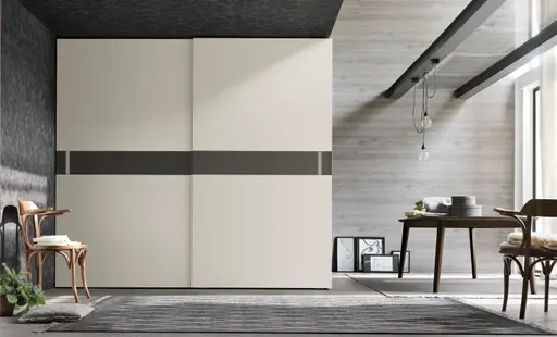 Schiebetürenschrank Loretto - B ca. 280 cm, Lack matt, Perlmutt