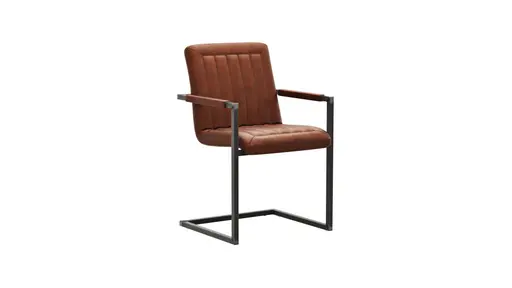 Armlehnstuhl Cambridge - Leder, Cognac