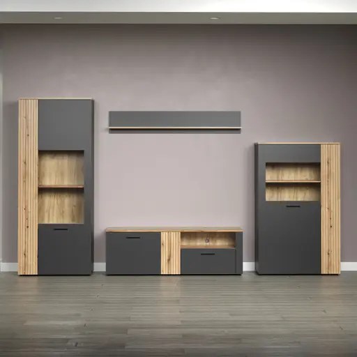 Wandboard - Anthrazit, Eiche Coast Evoke Nachbildung