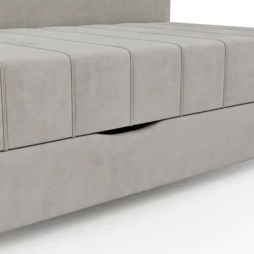 Polsterliege Evora - Liegefläche ca. 90x200 cm, Stoff, Hellgrau