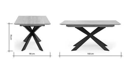 Esstisch Talara Lola - LB ca. 160x90cm, Wildeiche Bianco