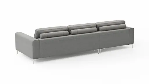 Ecksofa Solano - Longchair Links mit 2,5-Sitzer, Boucle, Hellgrau
