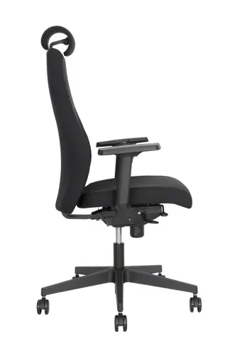 Chefsessel - mit Ergo-Rückenpolsterung und 3D-Armlehnen, Stoff, Schwarz