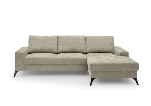 Ecksofa - 2-Sitzer, Ecke rechts, Stoff, Beige