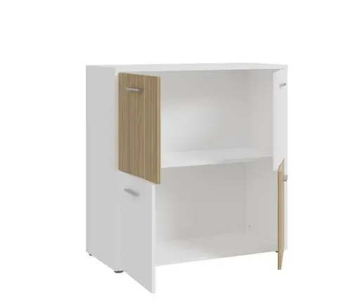 Kommode FABIENNE- Weiß, Eiche Dekor