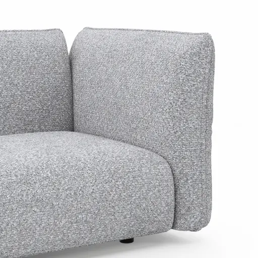 Trapezsofa Motone - Ecke links mit 2-Sitzer, Stoff, Hellgrau