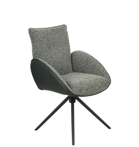 Armlehnstuhl MAURA - drehbar, Stoff, Anthrazit