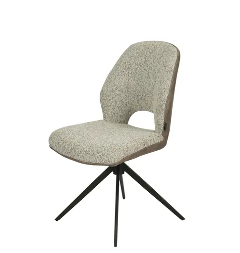 Stuhl MAILE - drehbar, Stoff, Braun