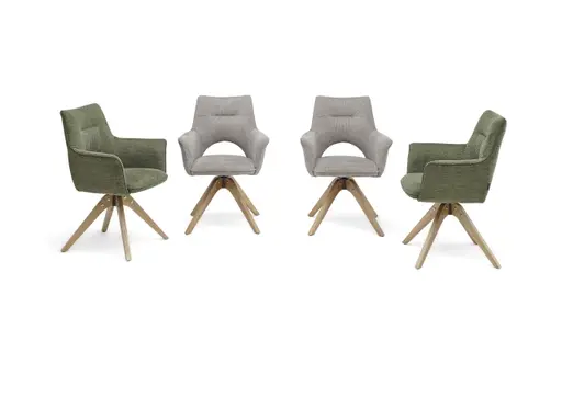 Armlehnstuhl MARYLA - drehbar, Stoff, Grün