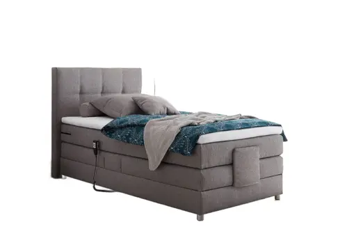 Boxspringbett- Liegefläche ca. 100x200 cm, Stoff Grau