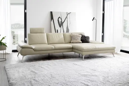 Sofa Collina - 3-Sitzer, Leder, Schwarz