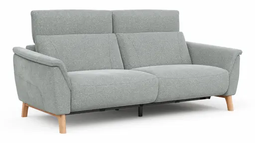 Sofa Nevin - 3-Sitzer, inkl. Relaxfunktion und Kopfteilverstellung (motorisch), Stoff, Silbergrau 
