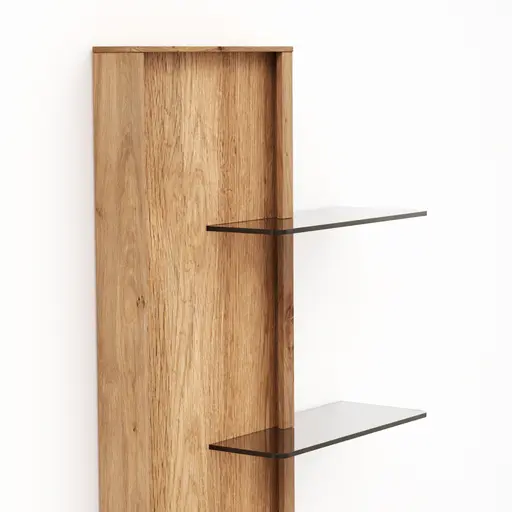 Wandregal Saratoga - linksseitig, Wildeiche massiv, natur geölt