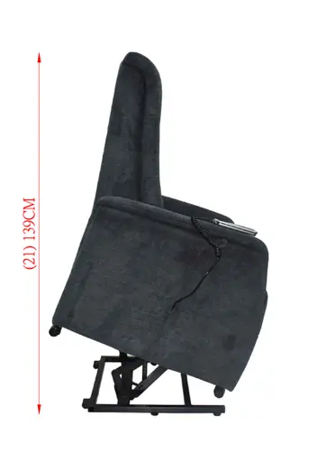 TV-Sessel MIKALA - Aufstehhilfe, Relaxfunktion, Kopfteilverstellung, Stoff, Schwarz