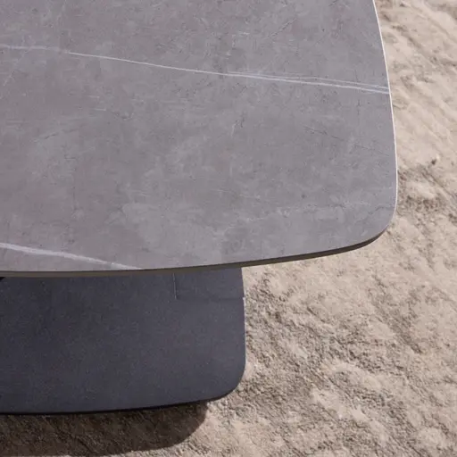 Beistelltisch Camas - LBH ca. 50x50x48 cm, Keramik, Dunkelgrau