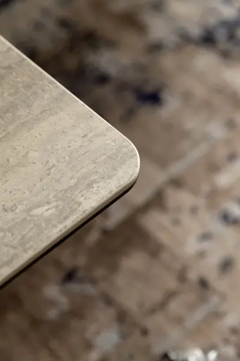 Couchtisch Cena - LB ca. 132x108 cm, Platten drehbar, Keramik, Travertin 