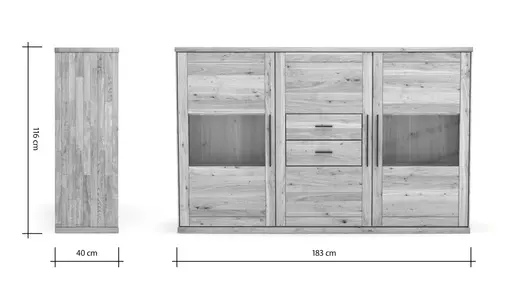 Highboard Faro 6.0 - Wildeiche massiv, natur, geölt