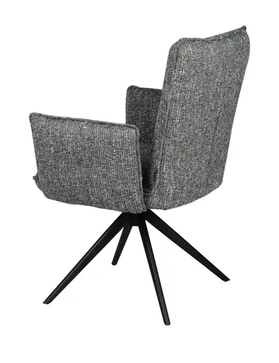 Armlehnstuhl MARCIA - drehbar, Stoff, Grau