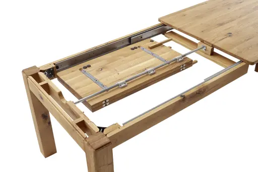 Esstisch - ausziehbar, LB ca. 180 (260) x90 cm, Balkeneiche massiv