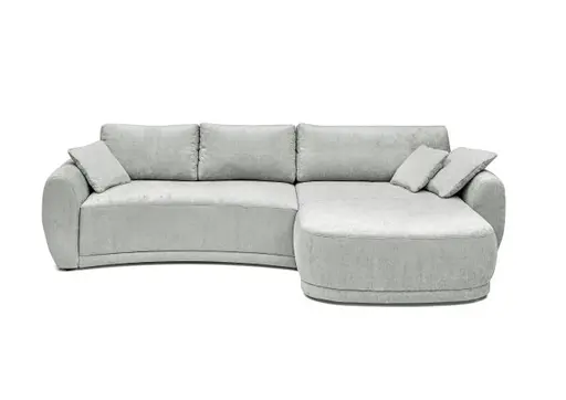 Ecksofa JOSUA - 3-Sitzer, Ecke rechts, Stoff, Hellgrau