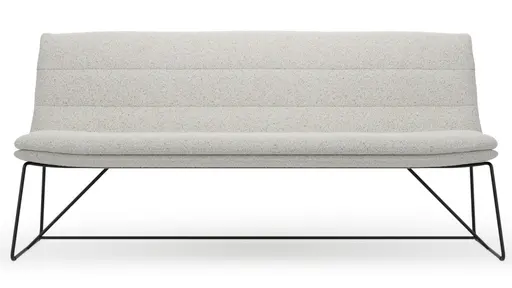 Bank Jukka - B ca. 200 cm, Stoff, Champagner, Kufe, Schwarz