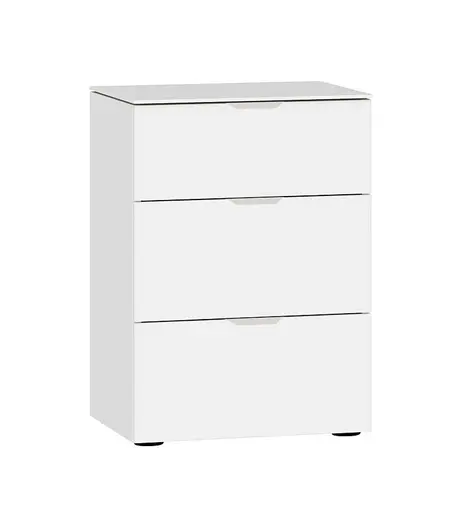 Nachtkommode JOIN IT- Glas, Weiß, Matt, Weiß